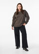 Genser med crewneck, Brun, Model image number 1