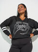 Sporty nettingtopp med teksttrykk, Svart, Model image number 3