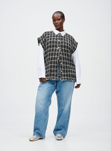 Zizzi Jeans med straight fit og høy midje, Blå, Image image number 0