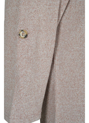 Bluse med knapper og 3/4-ermer, Umber Melange, Packshot image number 3