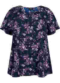 FLASH - Bluse med korte ermer og mønster