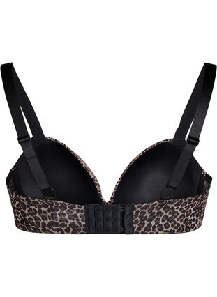 Zizzi Formstøpt BH med leopardmønstret mesh, Brun, Packshot image number 1