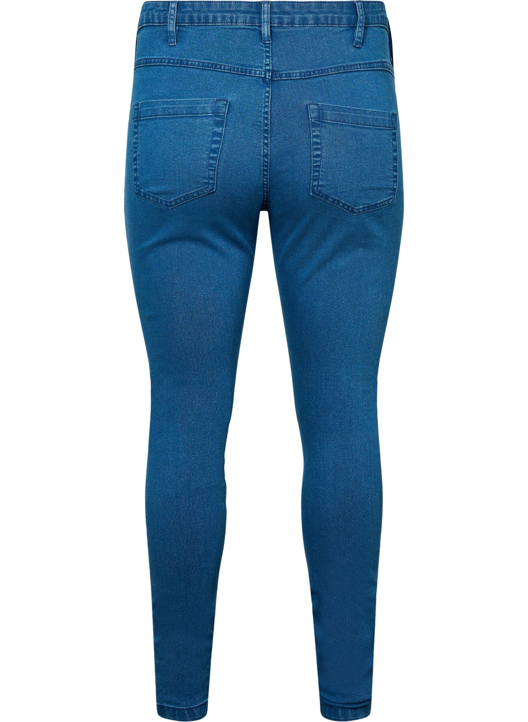Zizzi Super slim Amy jeans med h&oslash;yt liv, Bl&aring;, Packshot image number 1