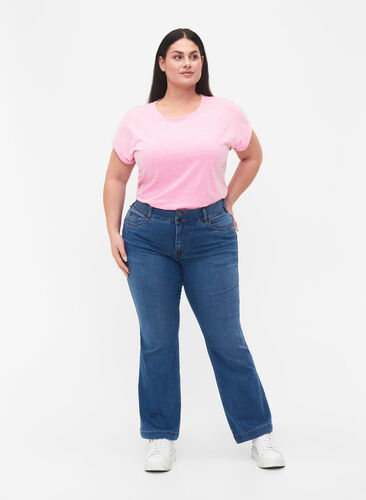 Melert T-skjorte med korte ermer, Rosebloom Mél, Model image number 3