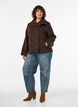 Kort jakke med asymmetrisk knappelukking, Brun, Model image number 1