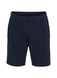Løs shorts av bomull med lommer, Blå Løs shorts av bomull med lommer