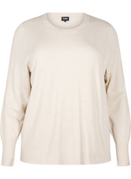 FLASH – strikket bluse med rund hals, Rainy Day Mel.