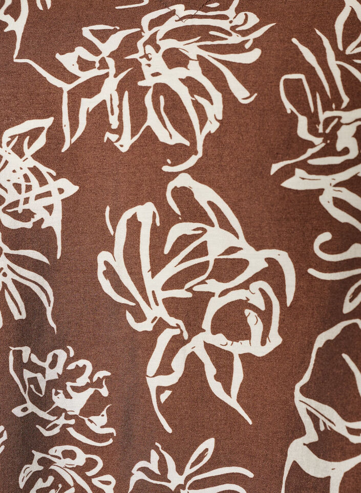 Viskosebluse med V-hals, Brun, Packshot image number 2