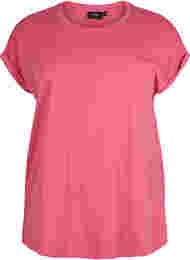 Kortermet T-skjorte i bomullsblanding, Rasperry Pink