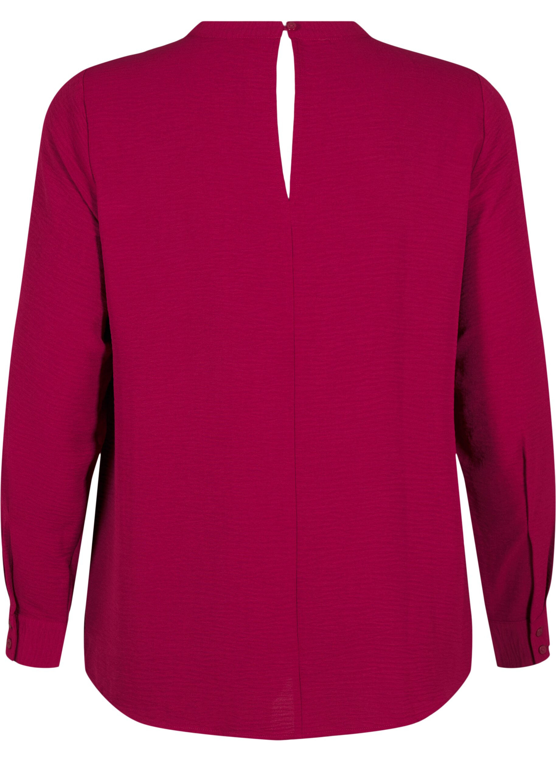 Zizzi Bluse med blondedetaljer, Red Plum, Packshot image number 1