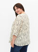 Bluse med 3/4 ermer og print, Off White Stripe, Model image number 1