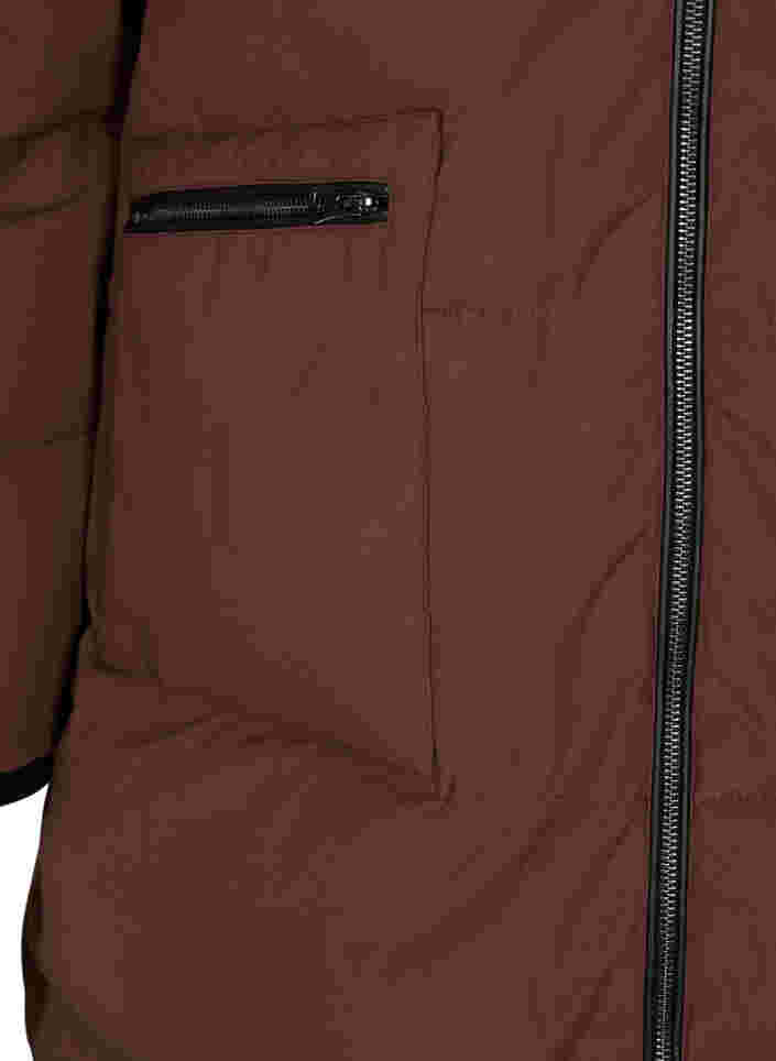 Vinterjakke med avtagbar hette, Friar Brown, Packshot image number 3