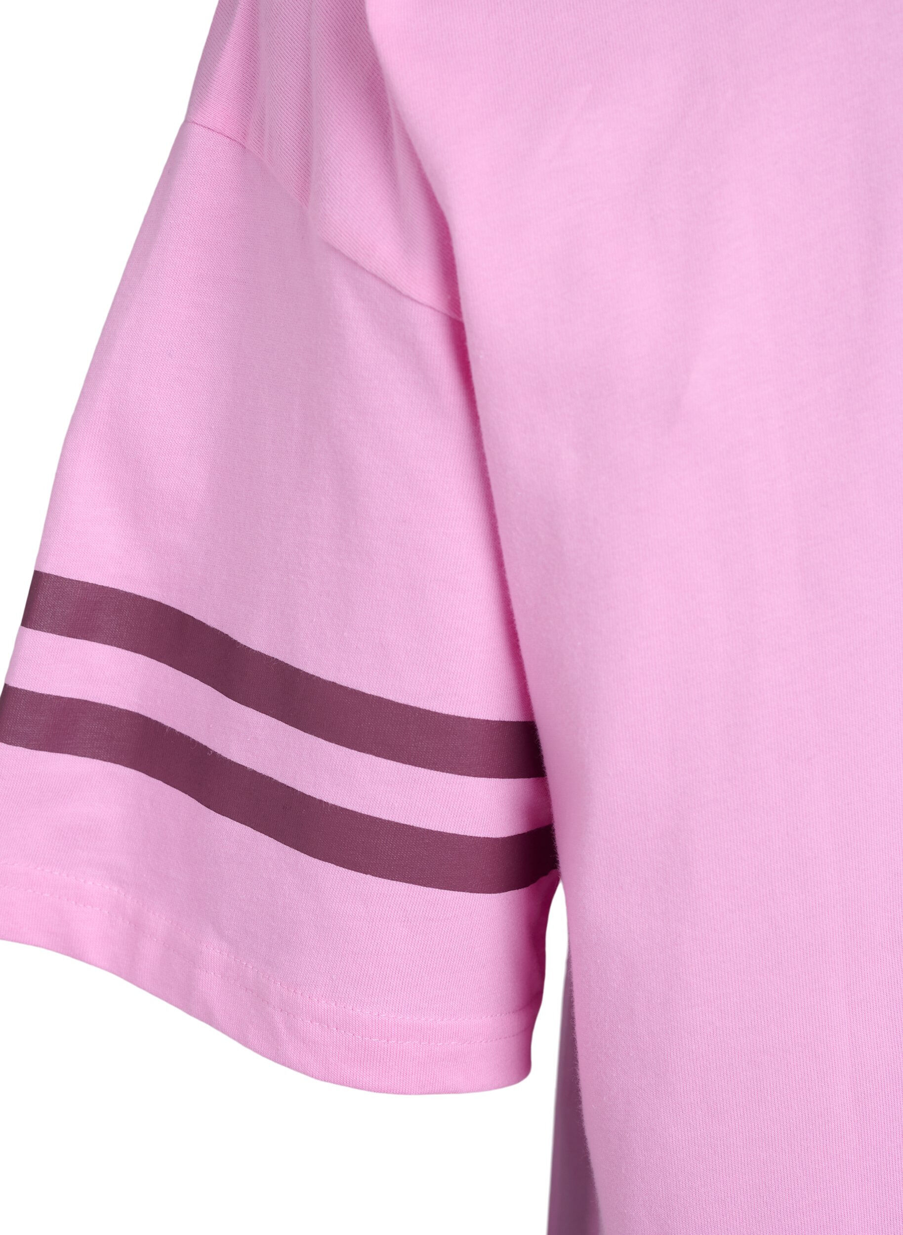 Zizzi Sporty oversized college T-skjorte, Rosa, Packshot image number 3