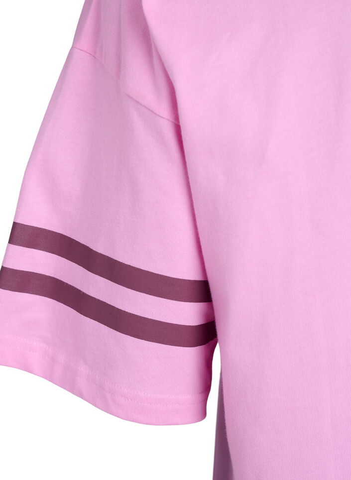 Sporty oversized college T-skjorte, Rosa, Packshot image number 3
