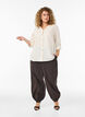 Bomullsbluse med V-hals, Vanilje, Model image number 1