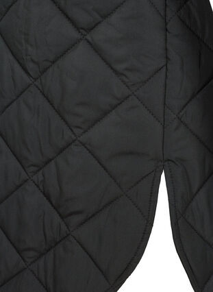 Lang quiltet vest med knappelukking og lommer, Black, Packshot image number 3