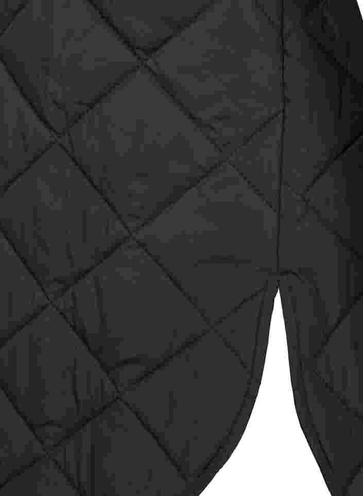 Lang quiltet vest med knappelukking og lommer, Black, Packshot image number 3