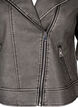 Jakke i kunstskinn med slitt look, Dark Grey Wash, Packshot image number 2