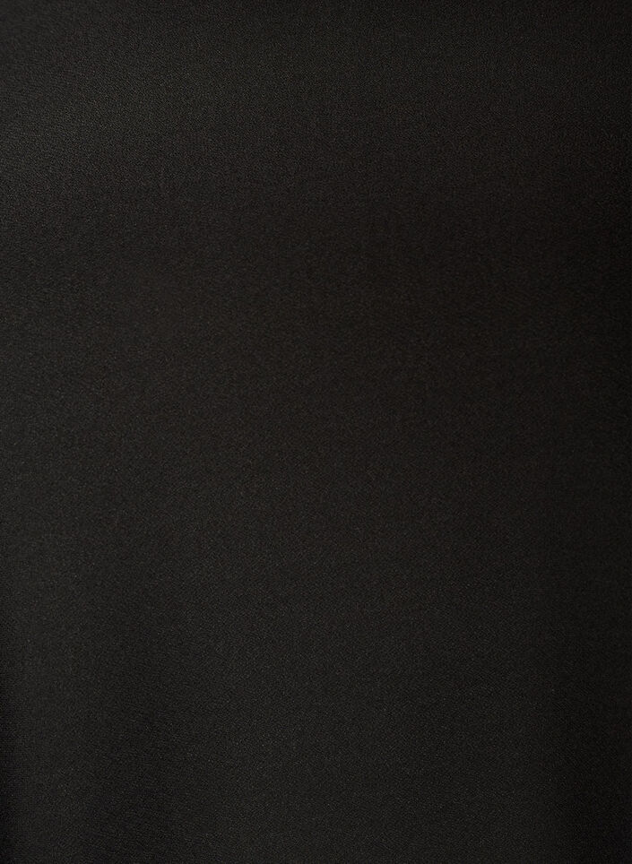 Kort jerseykjole med fj&aelig;rkant, Svart, Packshot image number 2