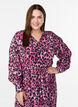 Midikjole med knappelukking og knytebelte, Rosa, Model image number 2
