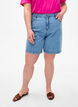 Dongerishorts med høy midje, Light Blue Denim, Model image number 2