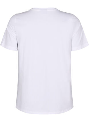 Zizzi T-skjorte i økologisk bomull med rund hals, Bright White, Packshot image number 1