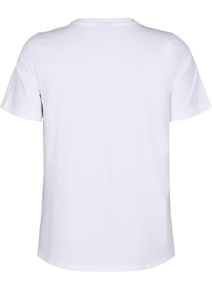 T-skjorte i økologisk bomull med rund hals, Bright White, Packshot image number 1