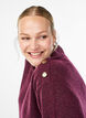 Strikket bluse med knappdetalj, M&oslash;rk Bordeaux, Model image number 3