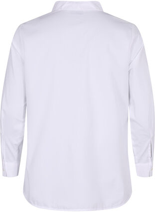 Skjorte i bomullsblanding, Bright White, Packshot image number 1