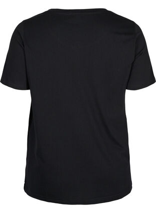 T-skjorte med trykk i organisk bomull, Black, Packshot image number 1