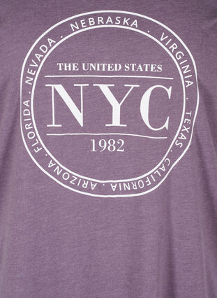 Melert T-skjorte med trykk, Vintage Violet Mel., Packshot image number 2