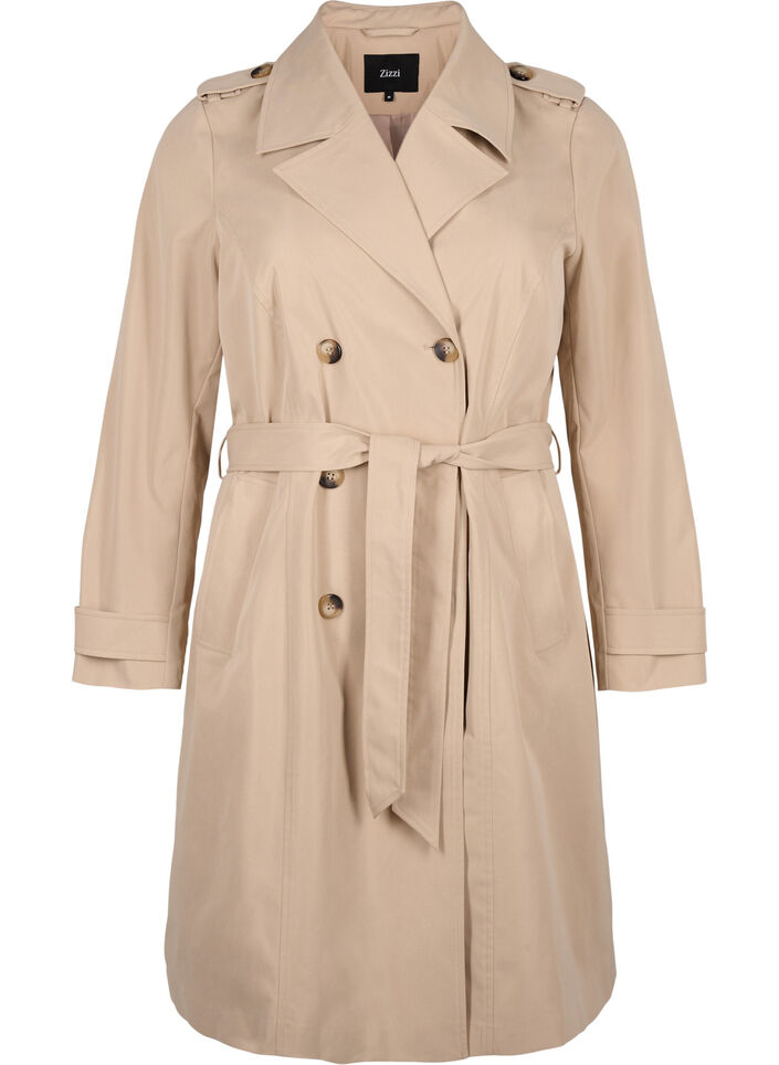 Trenchcoat med lommer og belte, Nomad, Packshot image number 0