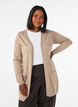 Lang strikkecardigan i viskoseblanding, Beige, Model image number 0