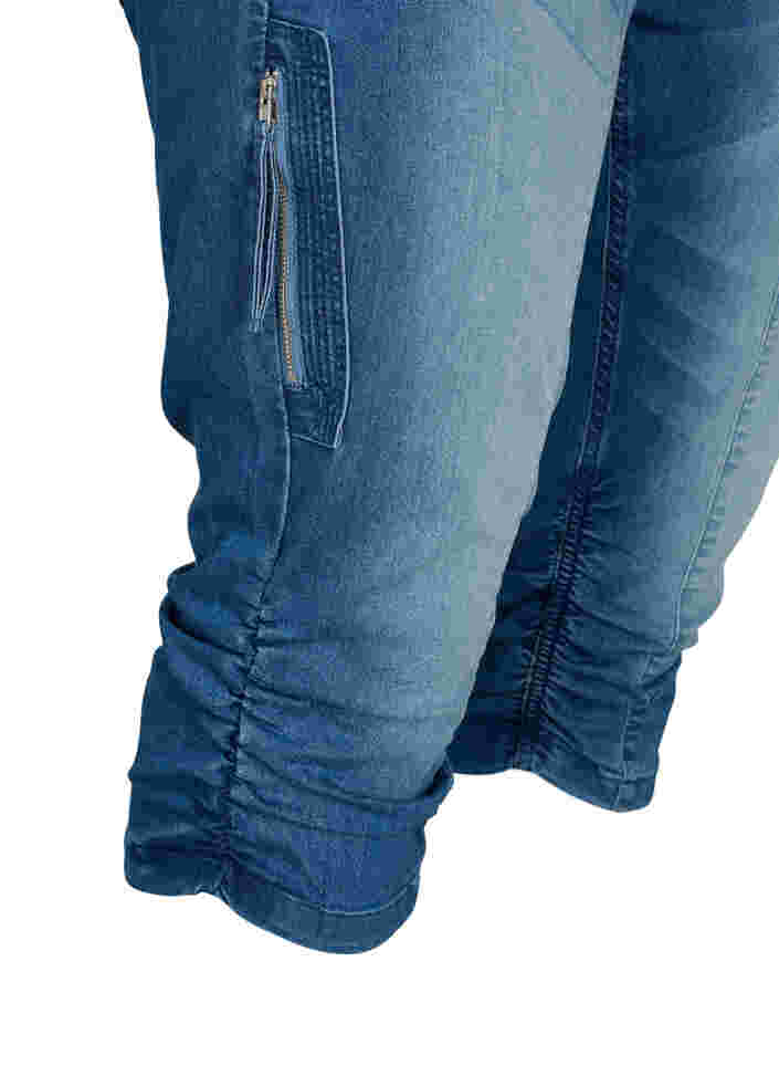 Slim fit caprijeans med lommer, Light blue denim, Packshot image number 3