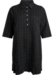 Kort bouclé kjole med dekorative knapper, Black