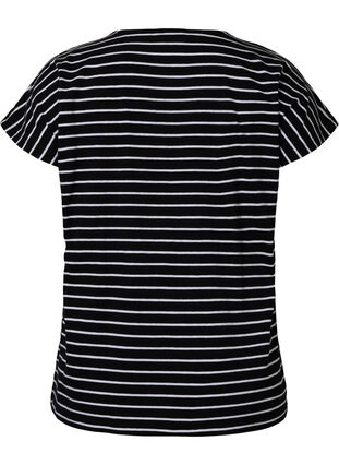 T-skjorte i bomull med striper, Black W. Stripe, Packshot image number 1