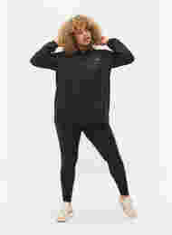 Cropped treningstights med mønster, Black w. ReflexPrint, Model