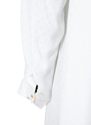 Viskose tunika med ton-i-ton mønster, Bright White, Packshot image number 3
