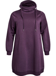 FLASH - Kort genserkjole med høy hals og lommer, Plum Perfect