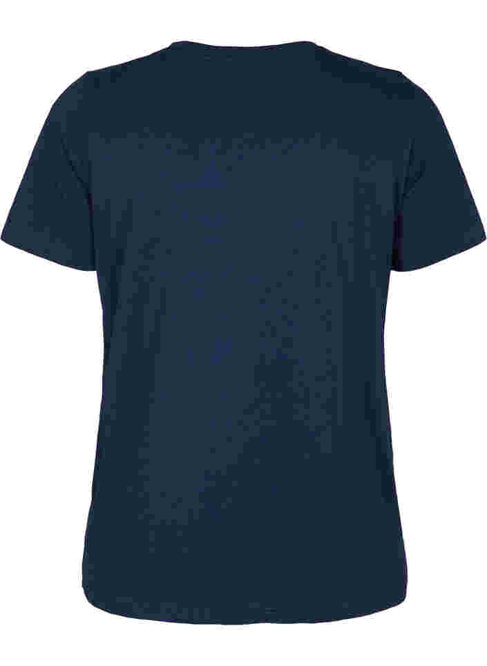 Kortermet T-skjorte med trykk, Navy Blazer BG, Packshot image number 1