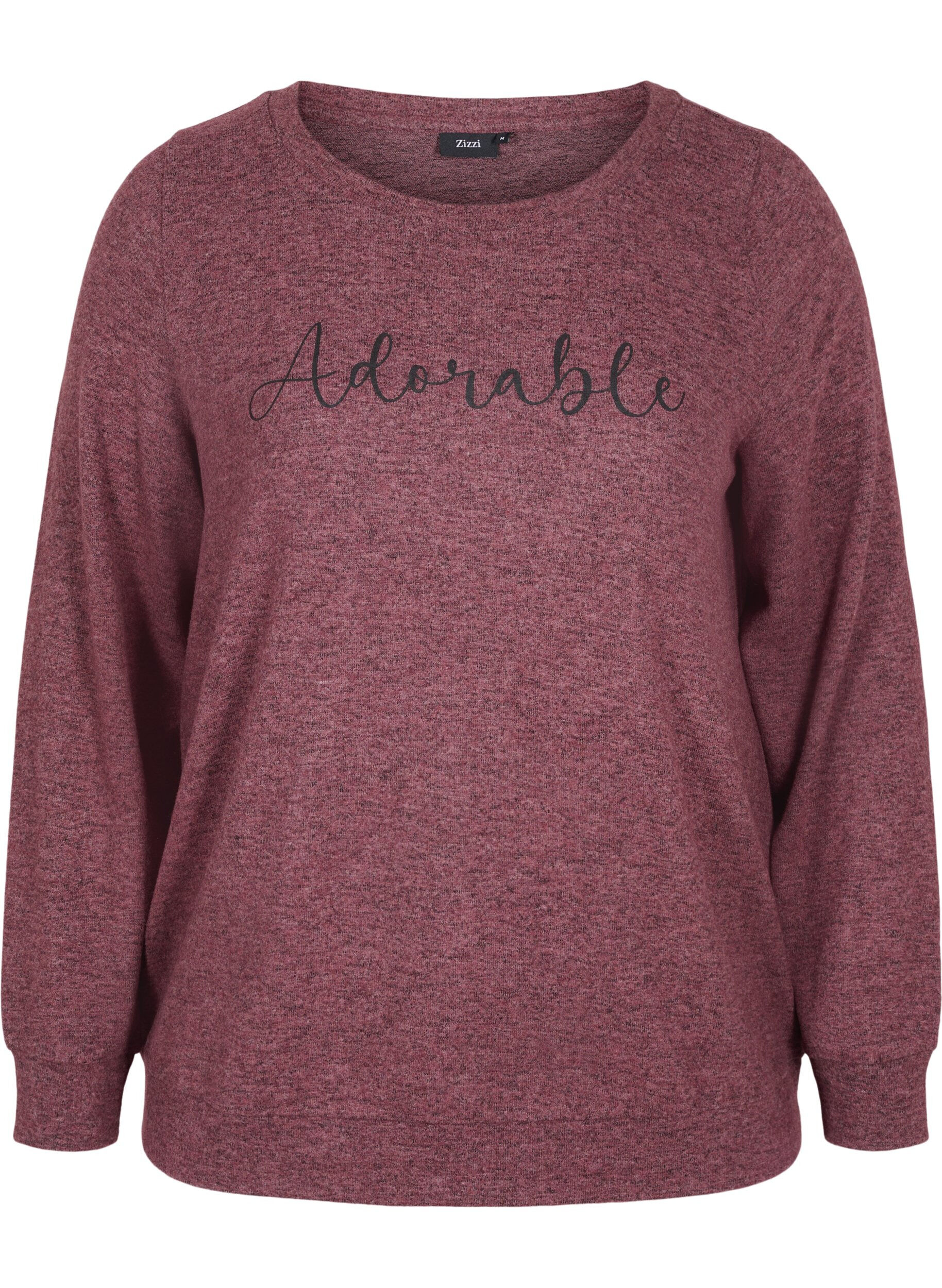 Zizzi Melert genser i en viskosemiks, Port Royal Mel, Packshot image number 0