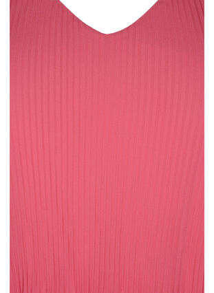 Bluse i plissé med V-hals, Hot Pink, Packshot image number 2