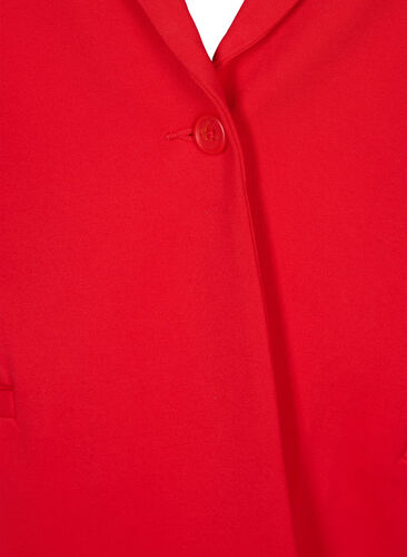 Enkel blazer med knapp og pyntelommer, Flame Scarlet, Packshot image number 2
