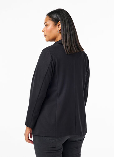 Enkel blazer med knappelukking, Black, Model image number 1