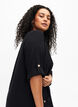 3/4-ermet tunika i bomullsblanding med lin, Black, Model image number 2