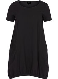 Kortermet kjole i bomull, Black