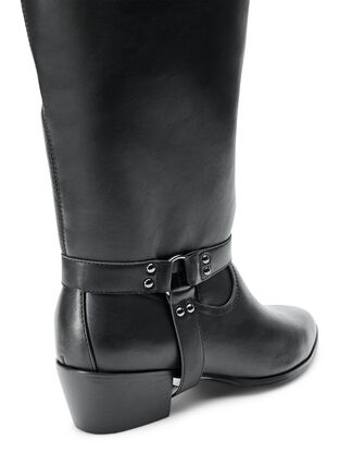 Zizzi Wide fit - Lang støvel med avtakbart skaft, Black, Packshot image number 3