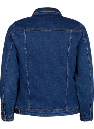Zizzi Kort dongerijakke i bomull, Blue denim, Packshot image number 1