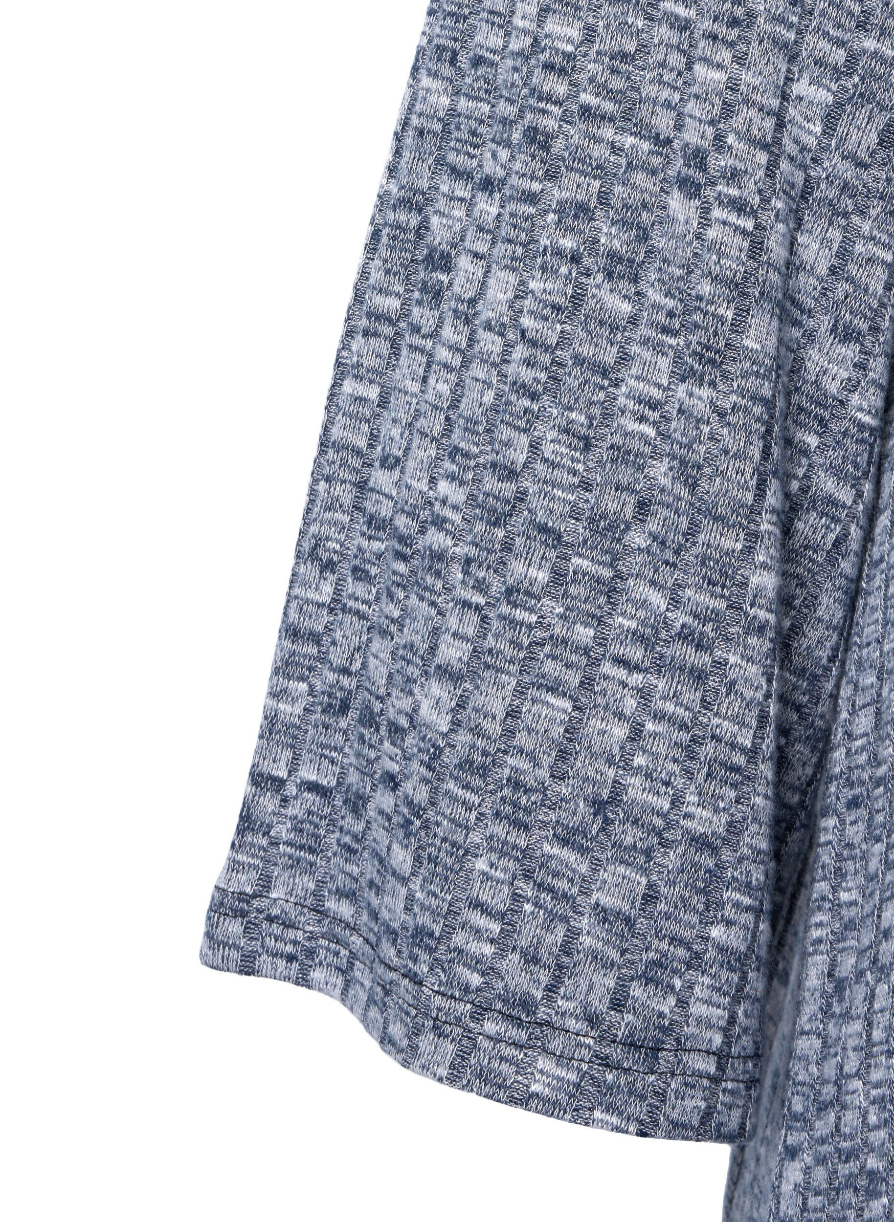 Zizzi Bluse i melange med rund hals og 3/4-ermer, Dress Blues Mel., Packshot image number 2