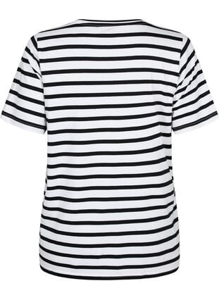 Stripete T-skjorte i bomull, Black Stripes, Packshot image number 1